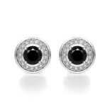 Kolczyki z czarnym diamentem białe złoto AJK_007